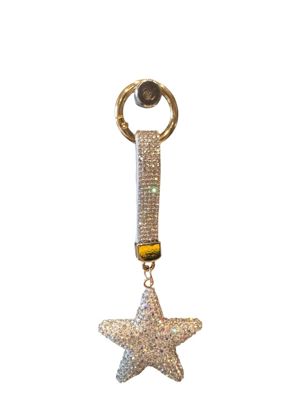 Crystal Star Keychain Strap - White